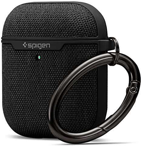 Spigen Urban Fit Designed for Airpods 1 & 2 Case with Keychain, Fabric Airpods Case - Black