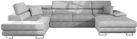 Mirjan24 Ecksofa Cotere Bis, Eckcouch, Sofa mit Schlaffunktion und Bettkasten, U-Form Couch Farbauswahl Wohnlandschaft vom Hersteller (Alfa 17, Seite: Links)