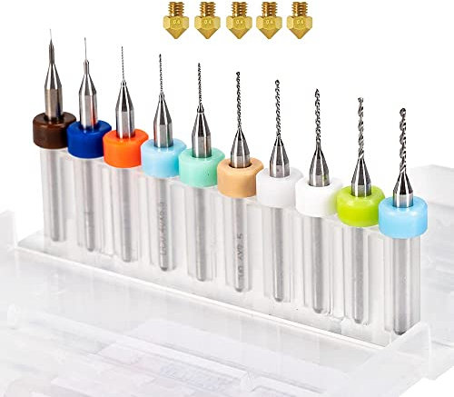 TRONXY 3D Drucker Düsenreinigungsset 0,1-1,0 mm Nadeln und 5 Stück 0,4 mm Düsen, für 3D Drucker Extruder Düse Reinigung und Ersetzen