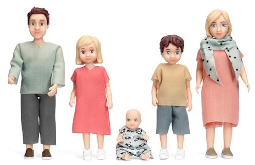 Lundby Puppenhaus Puppen für Puppenhaus Familie - Puppenfamilie Charlie - Zubehör - Biegepuppen Puppenhaus Figuren - Maßstab 1:18