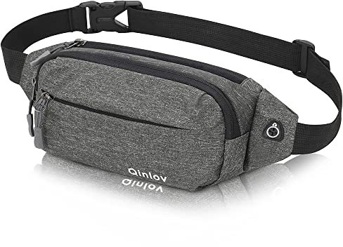 Bauchtasche Gürteltasche für Herren Damen Hüfttasche Sport Wasserdicht Stylisch Hip Bum Waist Fanny Pack für Outdoor Reise Wandern Hundetraining Dunkelgrau