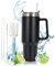 Taza de Café con Tapa Para Coche,Vasos Termicos Cafe Para Llevar con Asa,Taza con Pajita Y Asa, Taza Aislada al Vacío, Taza de Viaje de Acero Inoxidable,Sin Bpa,Mug Termo,Taza de Viaje(1200ml)