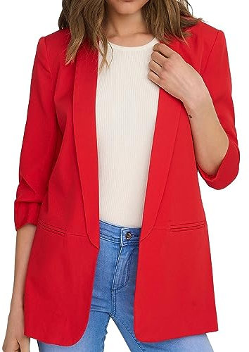 ONLY Damen Blazer Onlelly 3/4 Life Blazer TLR Noos, High Risk Red,36
