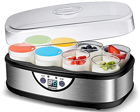 Yogurt Maker, Macchina elettrica per Yogurt-Macchina Automatica per Fermentazione di Grande Capacità con Fodera per Bicchieri di Vetro, Macchina per Gelato Istantaneo da Dessert (Color : Default)