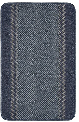 THE RUGS - Machine Washable Area Rugs & Runners for Living room, bedroom kitchen hallways Bordered Design|Blue 180x67 cm