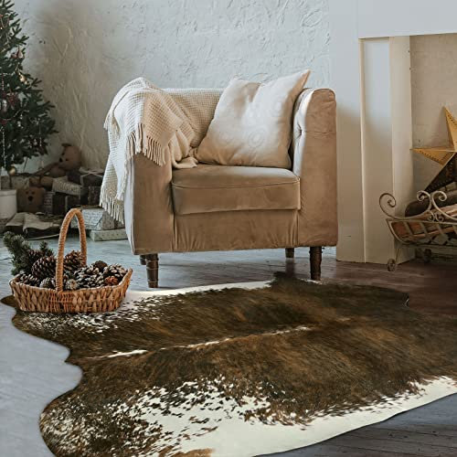 BENRON Kunst-Rindsleder-Teppich, klein, Western-Rindsleder, Teppiche für Eingangsbereich, Küche, Flur, westliche Heimdekoration, rutschfest, niedlicher Teppich mit unregelmäßigen Tierhäuten und Häuten