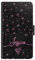 Personalised Initial Phone Case For Samsung Galaxy Phones, S24, S23, S22, S21, S20 FE, Plus, Ultra, S10, Leather Phone Case with Pink Name, Stars, Hearts, Black Marble, Side Flip Wallet Phone Cover