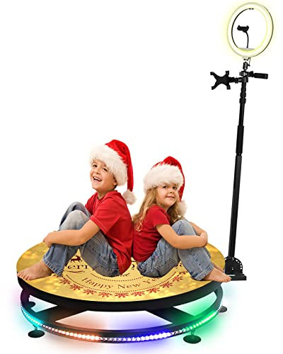 360-Grad-Kamera-Maschine, Ringlicht, Slow Motion Spin, tragbare Video-Kabine, 360-Grad-Fotoautomaten, drehende Kamera 360-Grad-Booth für Live-Stream, Aufnahme und Teilen Ihres Weihnachts