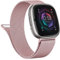 Vanjua Metallband für Fitbit Sense 2,Sense Armbänder, Fitbit Versa 4,Versa 3 Bänder Damen Herren, Edelstahl Mesh Magnet Ersatz Armband Kompatibel für Fitbit Sense 2,Versa 4 Smartwatch (klein, rosa)