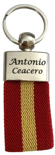 regalo grabado - Llavero Personalizado Bandera de España |Grabado Permanente e Imborrable| Metal Cromado | 3 modelos diferentes | (España)