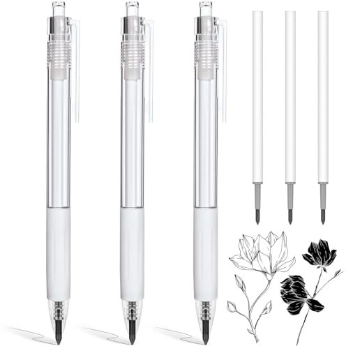 OFFCUP Bleistift Ohne Anspitze, 3 Stück Everlasting Bleistift, Druckbleistift, mit 3 Stück Auswechselbare Mine, Magic Pencil für ab 3 Jahren Kinder und Erwachsene