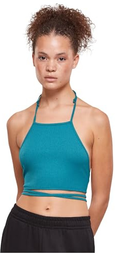 Urban Classics Damen Ladies Rib Trapeze Cropped Top