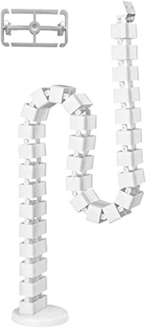 Kabelführung Schreibtisch Höhenverstellbar I weiß max. 1285 mm I 4 Kammern I anpassbarer Kabelschlauch pc