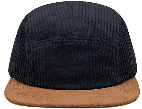 Clakllie Wildleder 5 Panel Baseball Cap Flache Krempe Baseball Cap Verstellbar Snapback Cap Cord Hiphop Cap Outdoor Sun Caps für Männer Frauen, D5PH05-Marineblau, Einheitsgröße