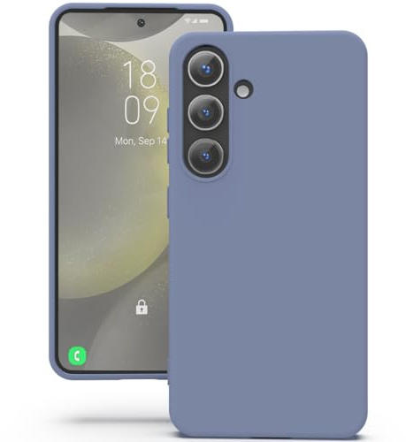 YATWIN Hülle für Samsung Galaxy S24 Plus, Silikon Handyhülle mit Futter, 1mm Kamera und Displayschutz, Dünn & Leicht, Anti Kratzer Case, Lavendelgrau