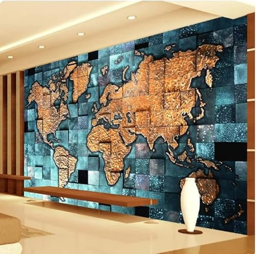 ACASI 3D Mural Wallpaper World Map Living Room Sofa Study Backdrop Photo Wall Paper Home Decoration Wall Art,3D,430x300cm
