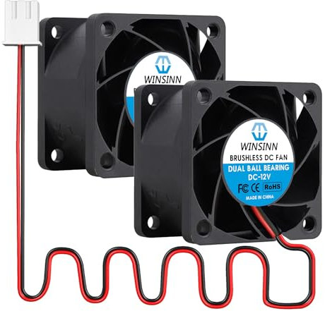 WINSINN DC 40mm Fan 12V 4028 Dual Ball Bearing Brushless Cooling 40x28mm 2PIN (Pack of 2Pcs)