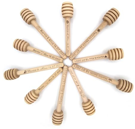 20/50/100Pcs Personalice Los Palitos De Miel,Barra Agitadora Personalizada De 8 Cm / 10 Cm / 15 Cm,Mini Cuchara De Miel De Madera Personalizada,Regalo De Fiesta De Boda,Utensilios De Postre De Cocina,
