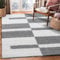 SANAT Milano Shaggy Teppich - Hochflor Teppiche für Wohnzimmer, Schlafzimmer, Küche - Weiss Hellgrau, Größe: 80 x 150 cm
