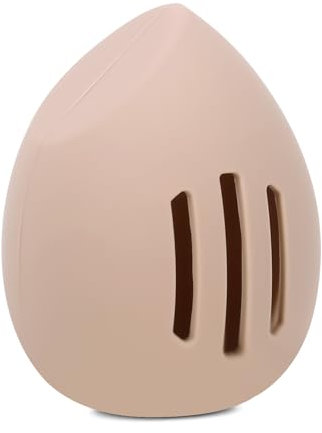 Swetopq Silicone Makeup Sponges Case - Reusable Beauty Blenders Holder - Drop Shape - Beige - Blending Makeup, Applying Foundation or Concealer