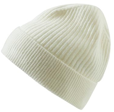 FALKE Unisex Beanie-Mütze Basic Fancy Lambswool U Be Wolle schnelltrocknend warm 1 Stück, Weiß Off-White 2040, OneSize