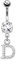 beyoutifulthings Bauch-nabelpiercing Buchstaben-Anhänger D Silber Clear Nabel-Piercing Chirurgenstahl Bananabell Stab-länge 10-mm