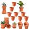 Kinfezlon Lot de 24 Pots en Terre Cuite de 5 x 5,5 cm, Petits Pots en Argile avec Trou de Drainage, Pot en Terre Cuite, Pot en Argile Réutilisable pour Plantes pour la Maison et Le Bureau
