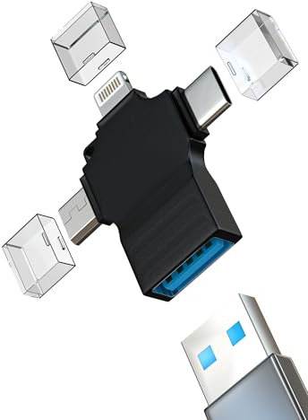 Adattatore USB C Lightning Micro USB A USB (3in1)per IPhone 15 1Cavo OTG 3.0 Femmina Chiavetta Per Apple Adattatori Tipo C Convertitore Type C iPad Fotocamera Trasferire Compatibile Per Samsung TP-OTG