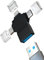 USB C Lightning Micro USB to USB Adapter (3-in-1) for iPhone 15 1OTG 3.0 Cable Female Flash Drive for Apple Adapters Type C Converter iPad Camera Transfer Compatible for Samsung TP-OTG