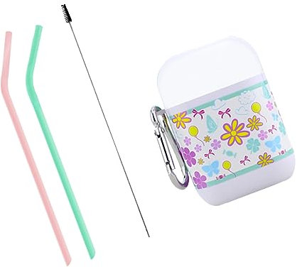 1 Satz wiederverwendbarer Strohhalm faltbare strohhalme wiederverwendbare strohhalme Umweltfreundliche Trinkhalme Faltbare Trinkhalme Silikon Strohhalm tragbare Strohhalme Alipis