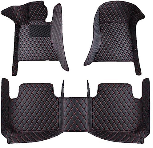 Fussmatten Auto Für Op𝗲l Meriva 2000-2024, Allwetter VollstäNdige Abdeckung Leder Fußmatten Auto Anti Rutsch Wasserdicht Leicht Zu Reinigen(Black red)