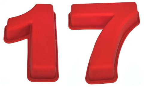 Selecto Bake Large Silicone Number 17 or 71 Cake Tin Mould 17th Birthday Wedding Anniversary 1 7