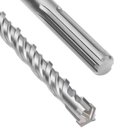 SDS Max - Broca para hormigón (16 x 340 mm, con 4 cortes de metal duro y doble hélice), para hormigón, piedra, piedra natural