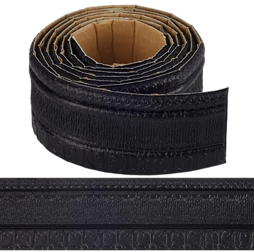CRASPIRE 2.3mx8cm Peel and Stick Wallpaper Border Black Crown Molding Self Adhesive Flexible 3D Baseboard Trim Mirror Sticky Wall Edging Base Lines Foam for Hotel Home Bathroom DIY Decor