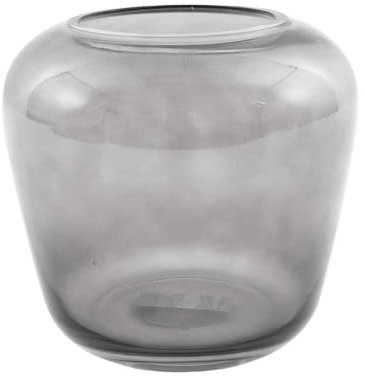 Point-Virgule Vase decoratif, décoration Maison, Vase Fleur en Verre, Gris, 20x18cm