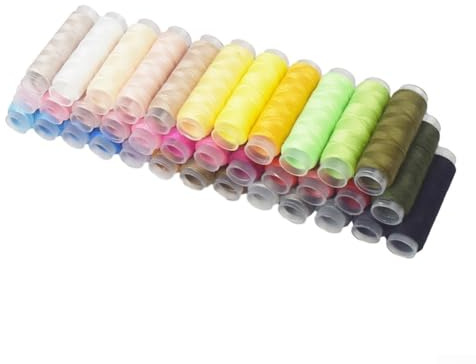 Kit de hilo de seda de 36 colores surtidos para sastrería, manualidades y bordado, en caja de almacenamiento