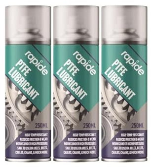MIXEL PTFE Grease Lubricant Spray, Long-Lasting Protection, Reduces Friction And Wear, Easy-To-Apply, Perfect For Home, Workshop, Machines, Tools, Gears, Chains, 250ml, (3 Pcs)