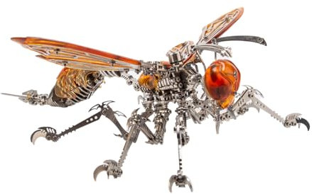 HOPBLOCK 3D Metall Puzzle Insekt für Erwachsene, 420 Teile DIY Steampunk Wespe Metall Modell Bausatz, 3D Metall Modellbausatz Desktop Spielzeug Geschenke