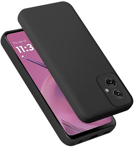 Cadorabo Hülle kompatibel mit Motorola Moto G55 Hülle Silikon Handyhülle für Moto G55 Case aus flüssigem Silikon- Kratzfeste und stoßfeste dünne TPU Schutzhülle - Liquid SCHWARZ
