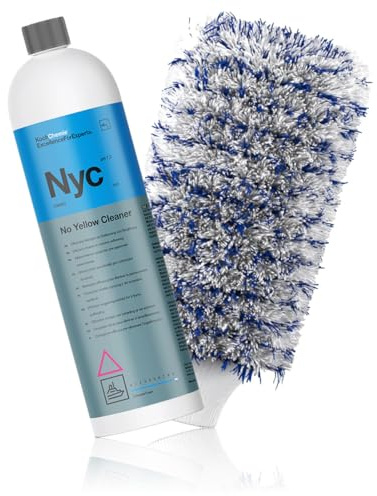 wortek Set di rimozione di ingiallimento Koch Chemie No Yellow Cleaner 1L NYC con guanto in microfibra anti gilb vetroresina detergente anti giallo detergente detergente per navi