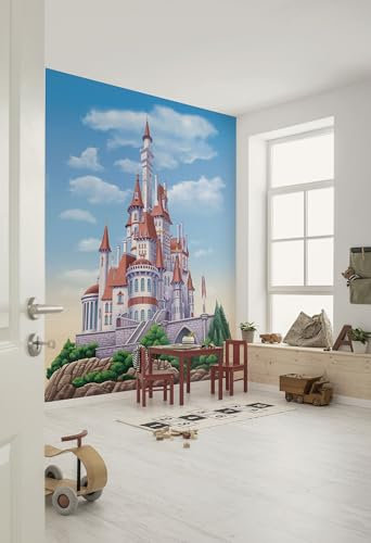 Komar Vlies Fototapete - Disney Princess Belle Castle - Größe 200 x 250 cm - Tapete, Kinderzimmer, Kindertapete