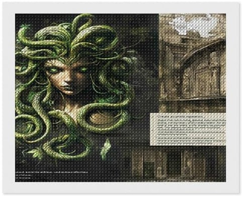 HKFLD Diamond Painting Kits, 5D Diamond Painting Full Drill,Diamond Art Perfect for Relaxation And Home Wall Decor Queen Medusa，30 * 40cm