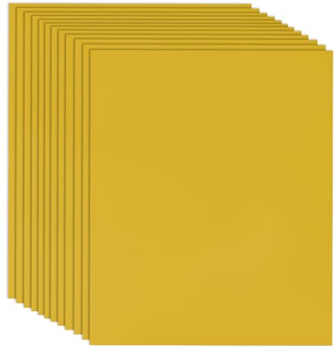 SOFPLATE 12Pcs Gold Iron on Vinyl Sheets HTV Heat Transfer Vinyl Sheets 12 x 10 Inch Rectangle PVC Sublimation Ink Pack Accessories for T Shirts Hats Bags Clothing DIY Making Crafting Decorations