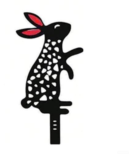 Häschen Silhouette Eisen Dekoration für Außenbereiche, bringt Freude in Ihre Garteneinrichtung (C:25*12cm)