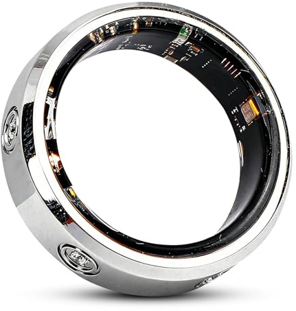 Garsent Smart Ring, Health Smart Ring mit Eingelegenem Strass für Männer Frauen, Mehrere Sportmodi, Bluetooth IP68 Water Proof Fitness Tracker für Sport, Schlaf, Fitness (7#)
