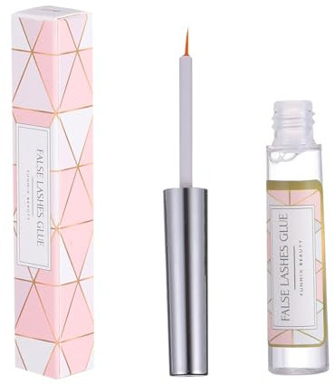 Mikikit Pegamento para Pestañas Transparentes 10g Adhesivo Resistente al Agua para Pestañas Postizas Secado Rápido Herramienta de Maquillaje sin para