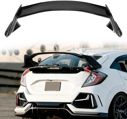 ITETONE Heckspoiler für Honda Civic 2016–2021 5-türiger Fließheck, Civic-Spoiler der 10. Generation, schwarz glänzender Heckspoiler im Type-R-Stil, Außenzubehör-Bodykit, Honda Civic-Zubehör