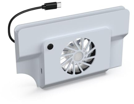 Gettimore Ventilador para Nintendo Switch OLED Dock, 11 x 3 x 21 cm, material ABS, ventilador de refrigeración blanco con eficiente disipación de calor, compatible con Nintendo Switch
