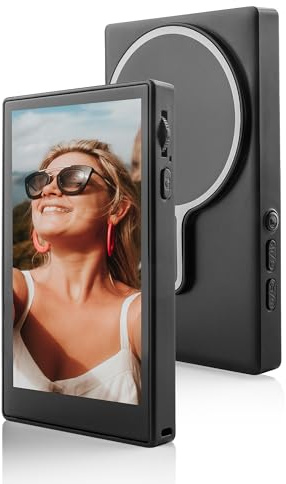 MOJOGEAR VS4 Touchscreen Selfie Vlog Monitor — Schermo esterno per smartphone fotocamera posteriore — WiFi Screen Mirroring — Telecomando Bluetooth & supporto magnetico – Nero