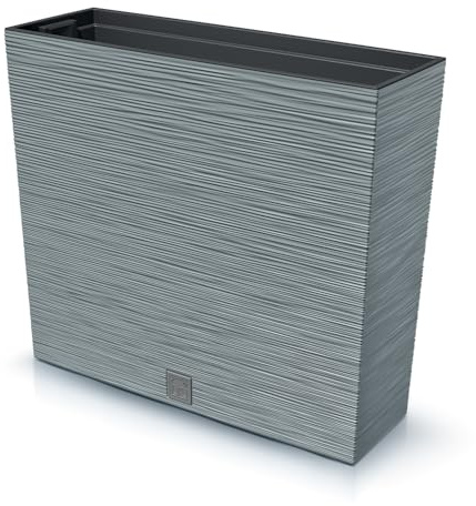 Tymar Blumenkasten Blumenkübel hoch Pflanzkasten Outdoor Blumentopf sichtschutz länglich pflanzgefäße für draussen rechteckig (Grau; 58x18x50cm)